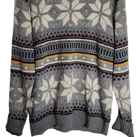 Vintage grey snowflake striped sweater - Picture 6 of 6